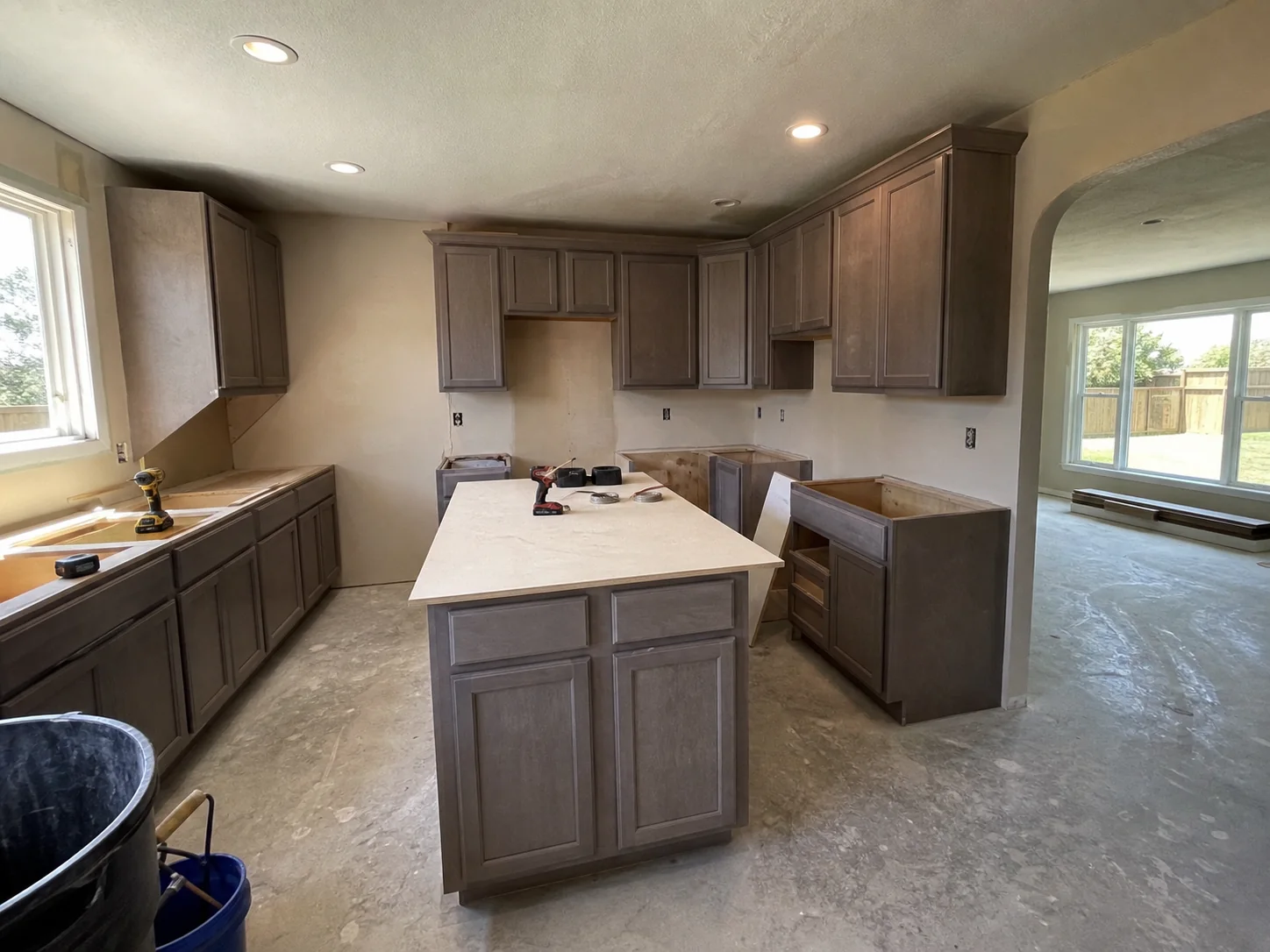 Dallas kitchen remodel with a wider aisle and practical island layout